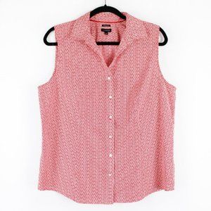 TALBOTS Womens Red Button Front Blouse Sz 16